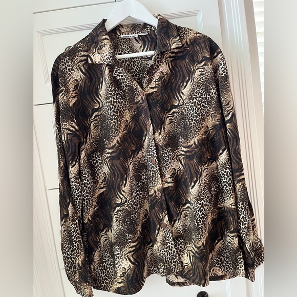 Vintage KAKTUS Animal Print Button Down 🤎🖤 - Picture 1 of 9
